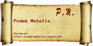 Podek Metella névjegykártya